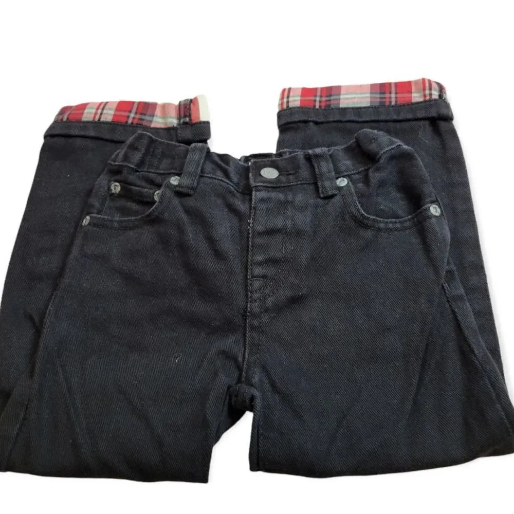 Children's Place jeans with plaid cuff 4T